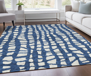 Piper Looms Chantille Squares ACN754 Navy Machine Washable Area Rug Lifestyle Image Feature