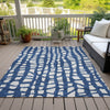 Piper Looms Chantille Squares ACN754 Navy Machine Washable Area Rug Outdoor Lifestyle Image Feature