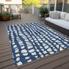 Piper Looms Chantille Squares ACN754 Navy Machine Washable Area Rug Outdoor Lifestyle Image Feature