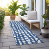 Piper Looms Chantille Squares ACN754 Navy Machine Washable Area Rug Runner Outdoor Lifestyle Image Feature