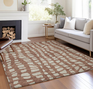Piper Looms Chantille Squares ACN754 Paprika Machine Washable Area Rug Lifestyle Image Feature