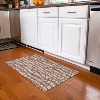 Piper Looms Chantille Squares ACN754 Paprika Machine Washable Area Rug Scatter Lifestyle Image Feature