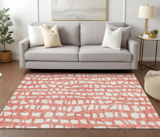 Piper Looms Chantille Squares ACN754 Salmon Machine Washable Area Rug Lifestyle Image Feature