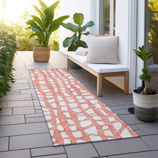 Piper Looms Chantille Squares ACN754 Salmon Machine Washable Area Rug Runner Outdoor Lifestyle Image Feature