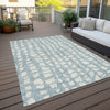 Piper Looms Chantille Squares ACN754 Sky Machine Washable Area Rug Outdoor Lifestyle Image Feature