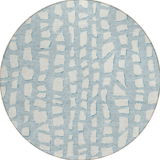 Piper Looms Chantille Squares ACN754 Sky Machine Washable Area Rug Round Main Image