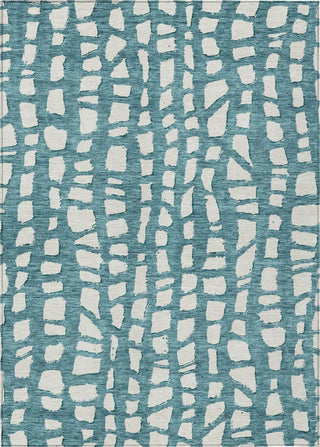 Piper Looms Chantille Squares ACN754 Teal Machine Washable Area Rug main image
