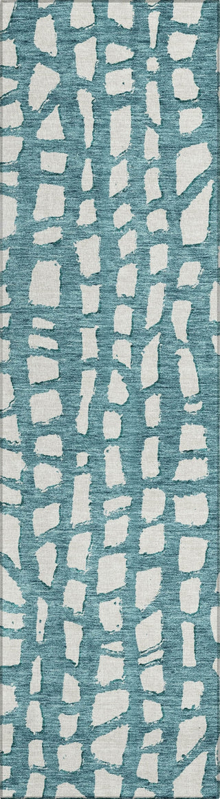 Piper Looms Chantille Squares ACN754 Teal Machine Washable Area Rug Runner Main Image