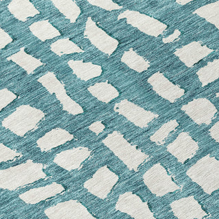 Piper Looms Chantille Squares ACN754 Teal Machine Washable Area Rug Swatch Image