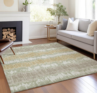 Piper Looms Chantille Stripes ACN755 Aloe Machine Washable Area Rug Lifestyle Image Feature