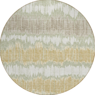 Piper Looms Chantille Stripes ACN755 Aloe Machine Washable Area Rug Round Main Image