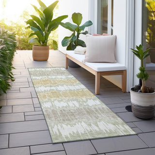 Piper Looms Chantille Stripes ACN755 Aloe Machine Washable Area Rug Runner Outdoor Lifestyle Image Feature
