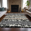 Piper Looms Chantille Stripes ACN755 Black Machine Washable Area Rug Lifestyle Image Feature