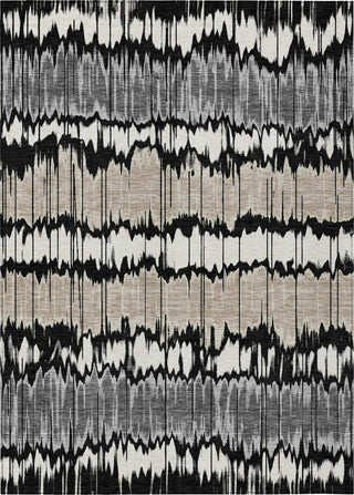 Piper Looms Chantille Stripes ACN755 Black Machine Washable Area Rug main image