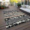Piper Looms Chantille Stripes ACN755 Black Machine Washable Area Rug Outdoor Lifestyle Image Feature