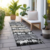 Piper Looms Chantille Stripes ACN755 Black Machine Washable Area Rug Runner Outdoor Lifestyle Image Feature