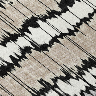 Piper Looms Chantille Stripes ACN755 Black Machine Washable Area Rug Swatch Image