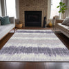 Piper Looms Chantille Stripes ACN755 Lavender Machine Washable Area Rug Lifestyle Image Feature