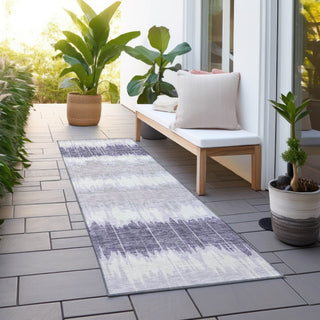 Piper Looms Chantille Stripes ACN755 Lavender Machine Washable Area Rug Runner Outdoor Lifestyle Image Feature