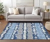 Piper Looms Chantille Stripes ACN755 Navy Machine Washable Area Rug Lifestyle Image Feature
