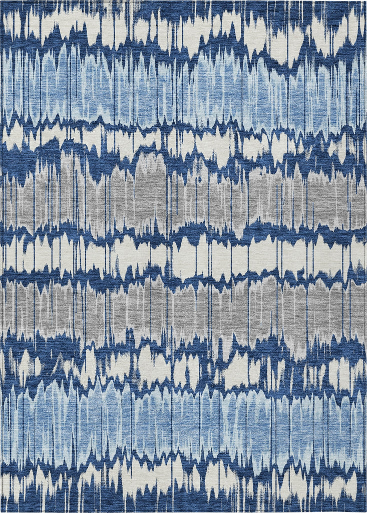 Piper Looms Chantille Stripes ACN755 Navy Machine Washable Area Rug main image