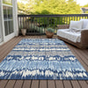 Piper Looms Chantille Stripes ACN755 Navy Machine Washable Area Rug Outdoor Lifestyle Image Feature