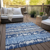 Piper Looms Chantille Stripes ACN755 Navy Machine Washable Area Rug Outdoor Lifestyle Image Feature
