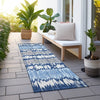 Piper Looms Chantille Stripes ACN755 Navy Machine Washable Area Rug Runner Outdoor Lifestyle Image Feature