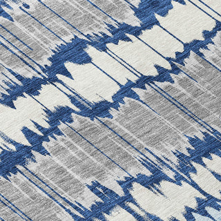 Piper Looms Chantille Stripes ACN755 Navy Machine Washable Area Rug Swatch Image
