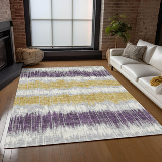 Piper Looms Chantille Stripes ACN755 Silver Machine Washable Area Rug Lifestyle Image Feature