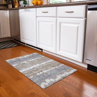 Piper Looms Chantille Stripes ACN755 Taupe Machine Washable Area Rug Scatter Lifestyle Image Feature