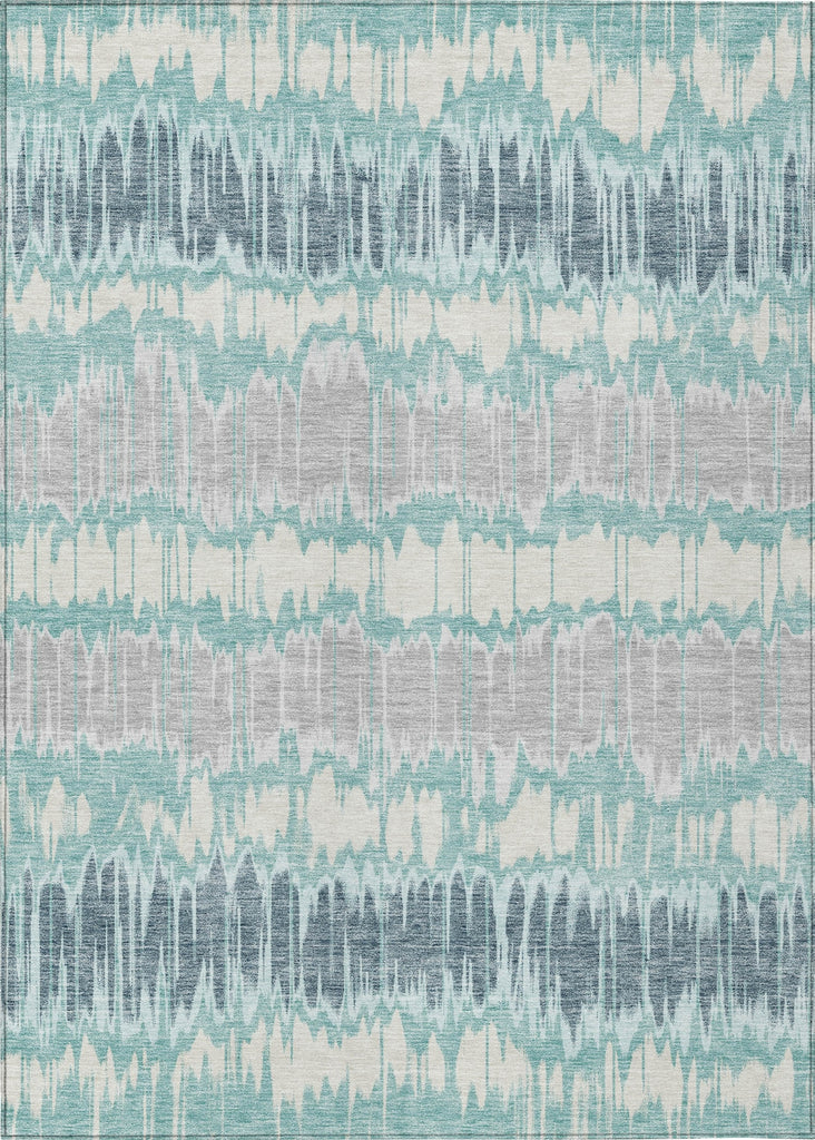 Piper Looms Chantille Stripes ACN755 Teal Machine Washable Area Rug main image