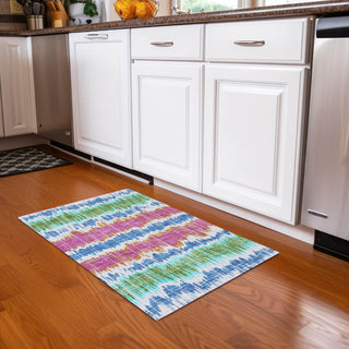 Piper Looms Chantille Stripes ACN755 White Machine Washable Area Rug Scatter Lifestyle Image Feature