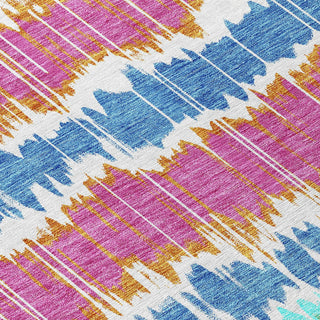Piper Looms Chantille Stripes ACN755 White Machine Washable Area Rug Swatch Image