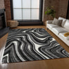 Piper Looms Chantille Swirls ACN756 Black Machine Washable Area Rug Lifestyle Image Feature