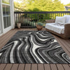 Piper Looms Chantille Swirls ACN756 Black Machine Washable Area Rug Outdoor Lifestyle Image Feature