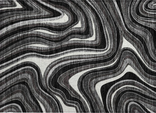 Piper Looms Chantille Swirls ACN756 Black Machine Washable Area Rug Scatter Main Image