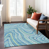 Piper Looms Chantille Swirls ACN756 Blue Machine Washable Area Rug Lifestyle Image Feature