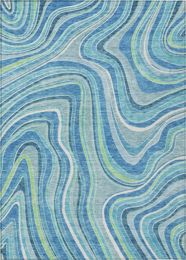 Piper Looms Chantille Swirls ACN756 Blue Machine Washable Area Rug main image