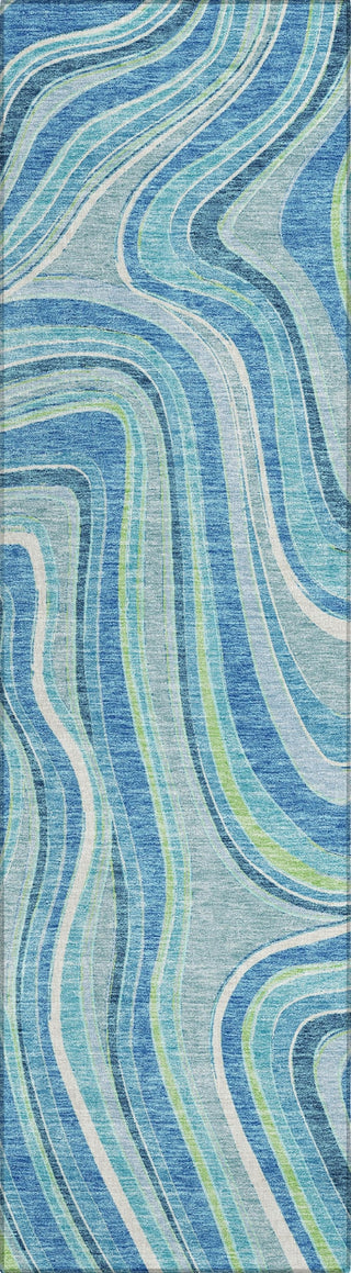 Piper Looms Chantille Swirls ACN756 Blue Machine Washable Area Rug Runner Main Image