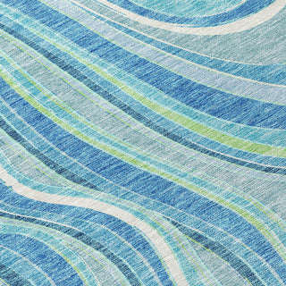 Piper Looms Chantille Swirls ACN756 Blue Machine Washable Area Rug Swatch Image