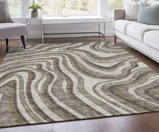 Piper Looms Chantille Swirls ACN756 Brown Machine Washable Area Rug Lifestyle Image Feature