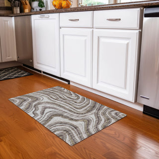 Piper Looms Chantille Swirls ACN756 Brown Machine Washable Area Rug Scatter Lifestyle Image Feature