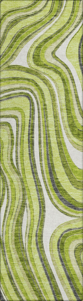Piper Looms Chantille Swirls ACN756 Lime Machine Washable Area Rug Runner Main Image
