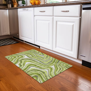 Piper Looms Chantille Swirls ACN756 Lime Machine Washable Area Rug Scatter Lifestyle Image Feature