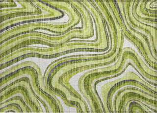 Piper Looms Chantille Swirls ACN756 Lime Machine Washable Area Rug Scatter Main Image