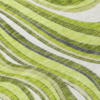 Piper Looms Chantille Swirls ACN756 Lime Machine Washable Area Rug Swatch Image