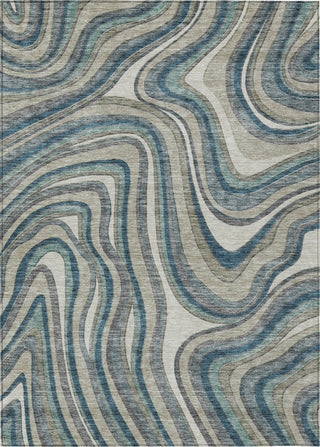 Piper Looms Chantille Swirls ACN756 Teal Machine Washable Area Rug main image