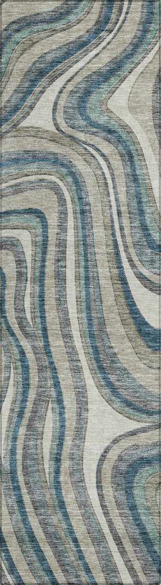 Piper Looms Chantille Swirls ACN756 Teal Machine Washable Area Rug Runner Main Image