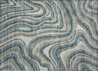 Piper Looms Chantille Swirls ACN756 Teal Machine Washable Area Rug Scatter Main Image